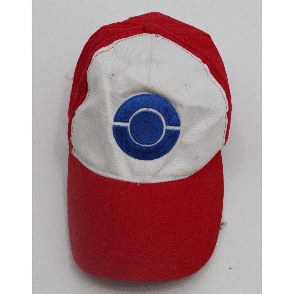 Pokemon Ash Ketchum Cosplay Hat Red White Adjustable Baseball Cap Kid Coser READ